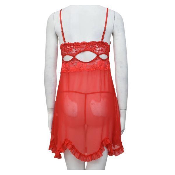 Transparent Short Babydoll Nighty Semi Transparent Net Nighty-Shapewear.pk