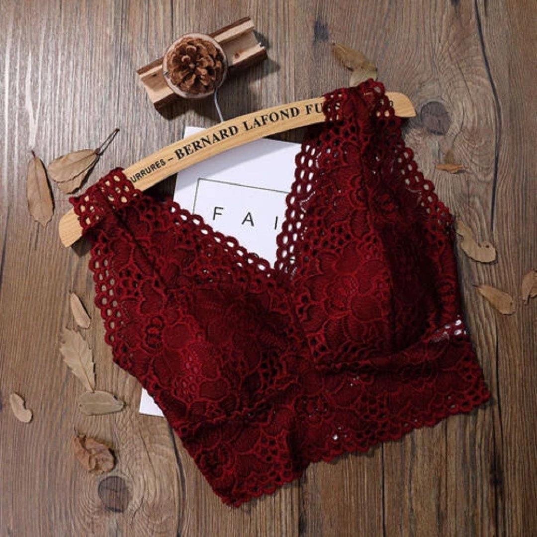 Summer Girls Lace Bra Bohemia Solid Color Crop Top Women See