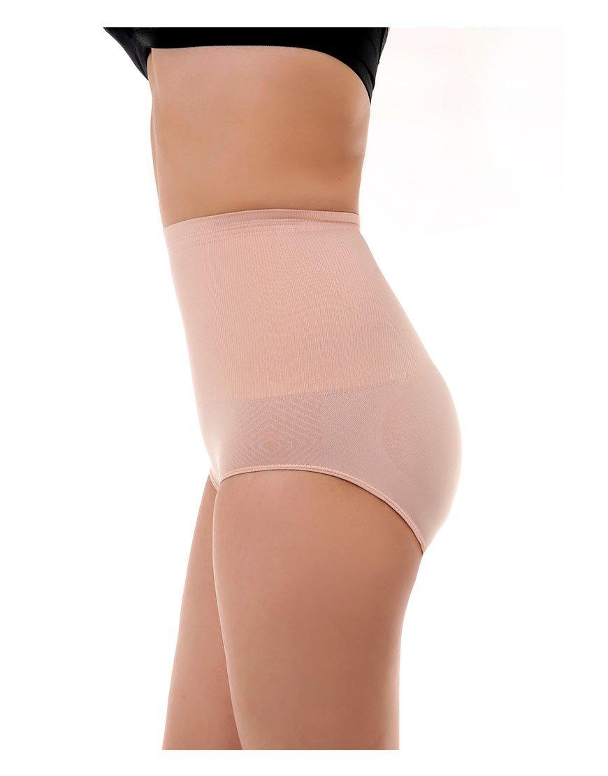 Tummy Control High-Waist Panty Cotton Infused Seamless Medium Compression Shaping Brief