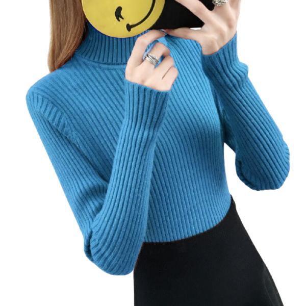 Sweater fashion Turtle Neck Woven Shirt/Sweater For Women- –
