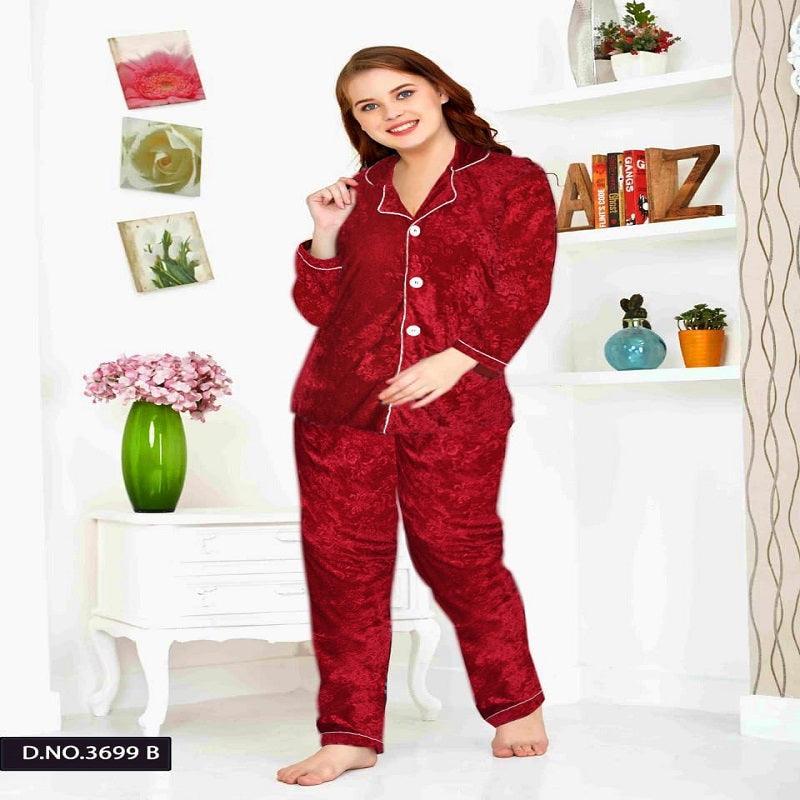 Velvet Long Sleeved Shirt Pajama Set Homewear Sleepwear For Women Winter Sleepwear