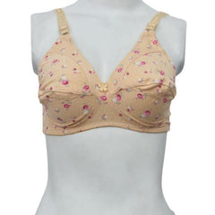 Wirefree Non Padded Bra Printed Fabric Woven Bra For Women Plus Size Bra