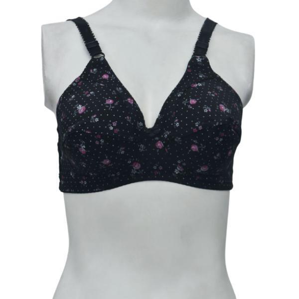 Wirefree Non Padded Bra Printed Fabric Woven Bra For Women Plus Size Bra