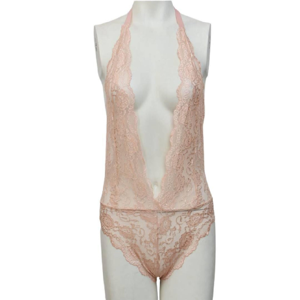 Women Bodysuit Teddy Lingerie Bareback Deep V Neck Lace Bodysuit Mugler Bodysuit