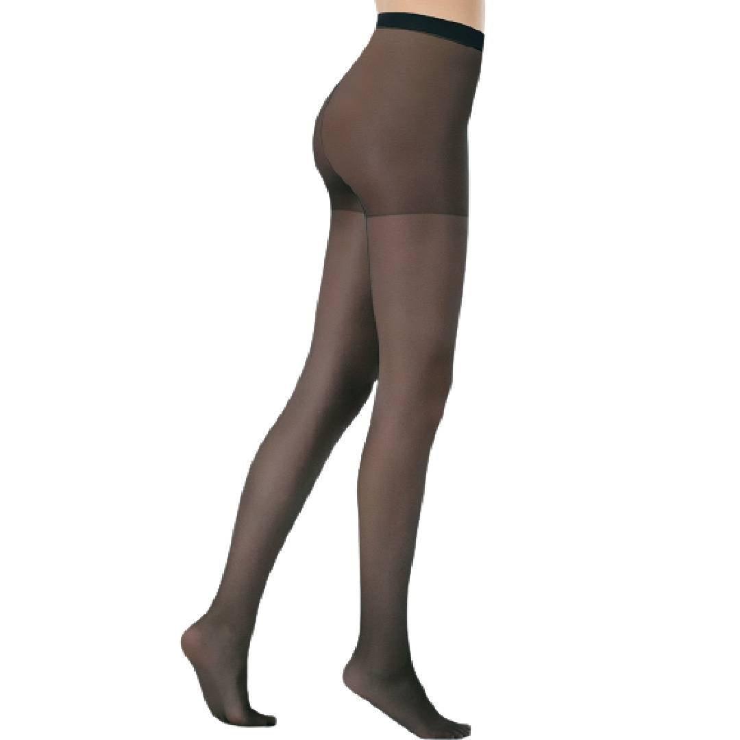Women's Black Panty Hose | Ladies Control Top Reinforced Toe Thigh High Panty Hose