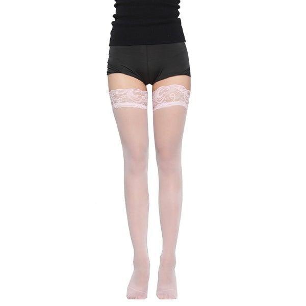 Women's Thigh High Silk Net Stockings | Ladies Lace Top Thigh High Stockings