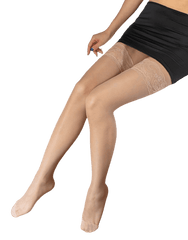 Women's Thigh High Silk Stockings | Ladies Silk Lace Top Thigh High